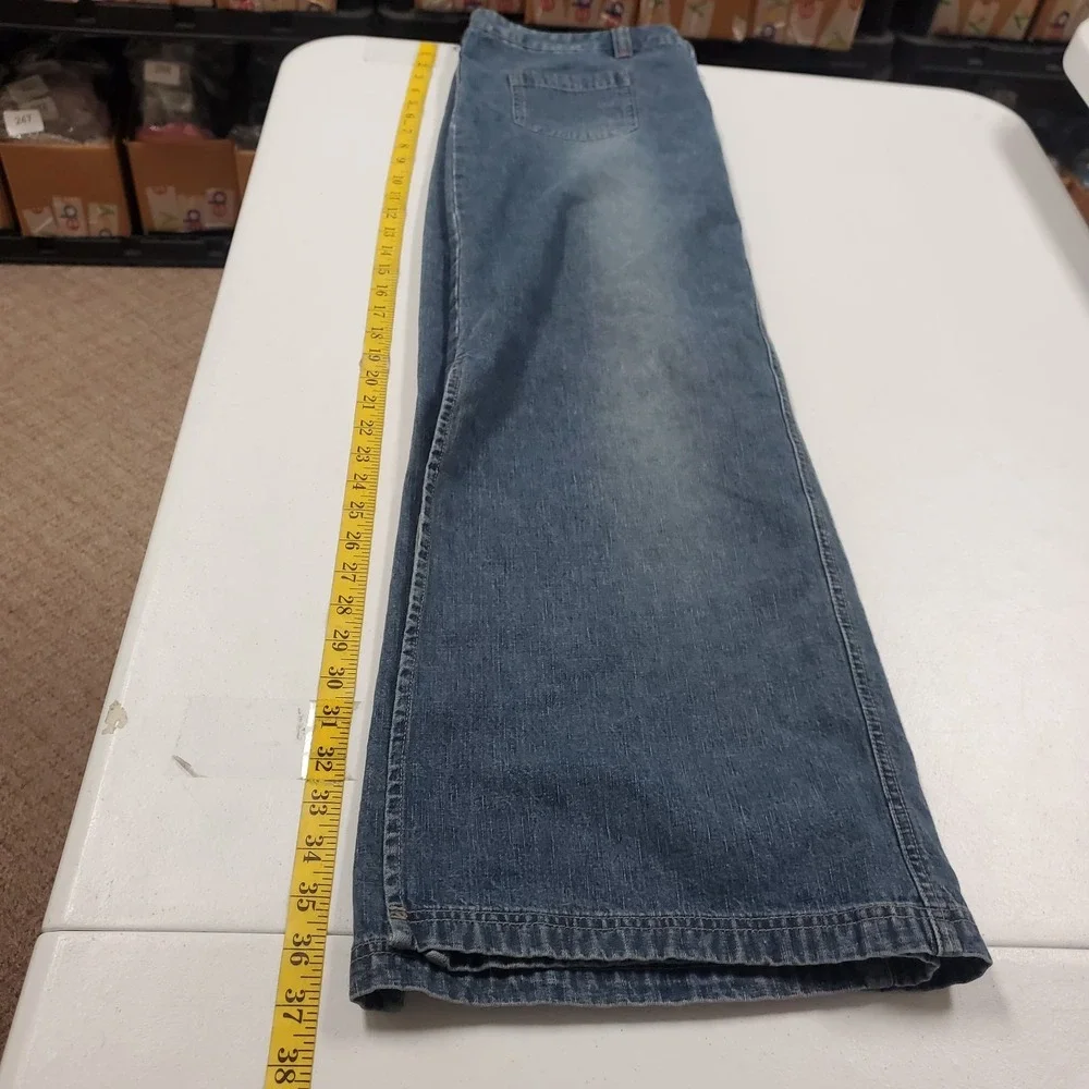 Union Bay Womens Y2K Denim Maxi Skirt Size 13 Blue Pockets Long Country Faded